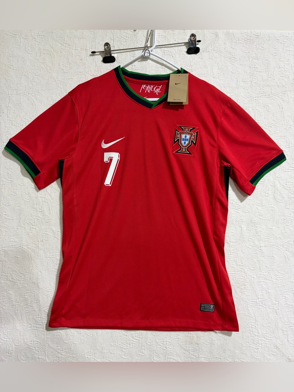 2024 Portugal Home Jersey #7 Ronaldo Large Nike Soccer Euro CR7 Red kit NEW